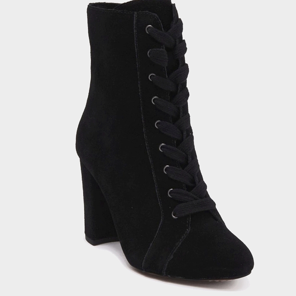 🫟 SPLENDID - Kass Black Suede Lace-Up Boot, US 10
